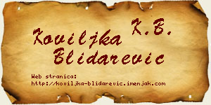 Koviljka Blidarević vizit kartica